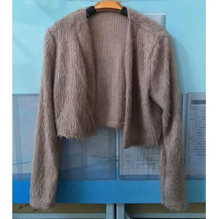Casual Jacket Tops Long Sleeve Overcoat Pullover Knit Teddy Fur Coat