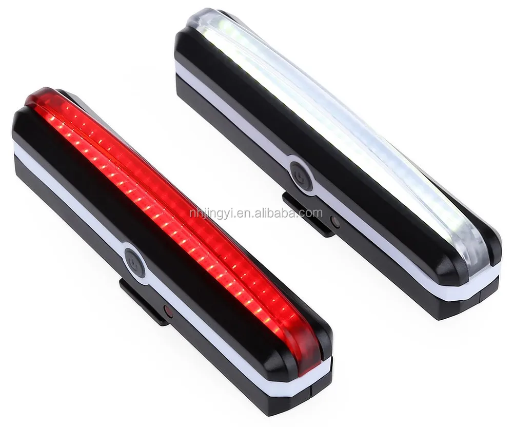 usb bike red white cob LED bicycle tail light bike rechargeable rear light