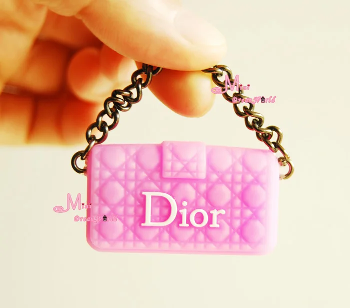 1/6 Scale Dollhouse Miniature Metal Chain Plastic Pink