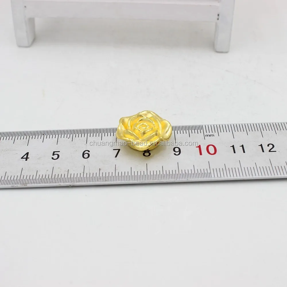 CCB beads plastic rose shaped gold plating beads