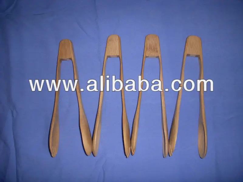 Eco-friendly  hot sale Bamboo Wooden Toast Bread Cake Bbq Clamps Grill  Salad Food Clip Serving Tongs for sale