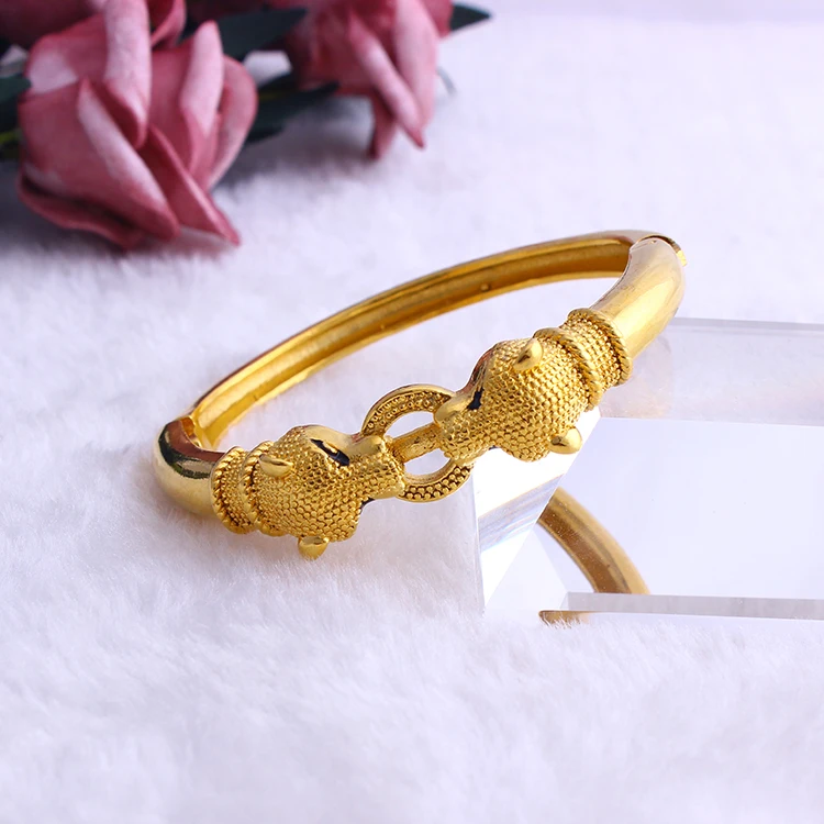 
Leopard Design Thick for Man Gift 18k Gold Plated Jewelry Bangle 