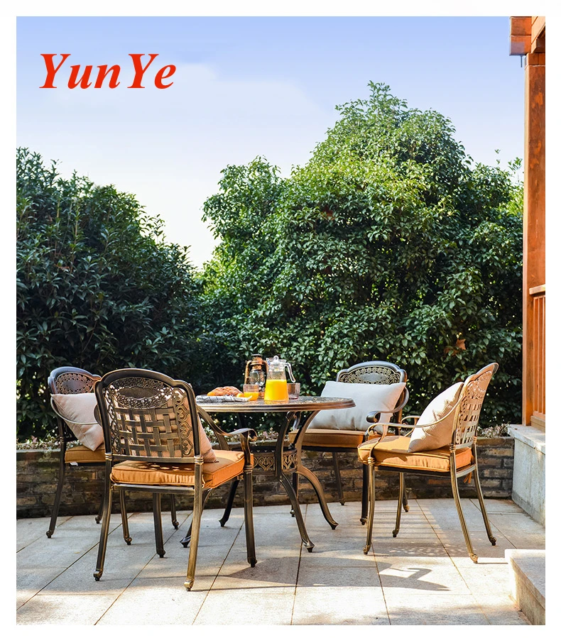 
Outdoor cast aluminum tables and chairs outdoor courtyard tables and chairs iron leisure three to five sets of garden outdoor 