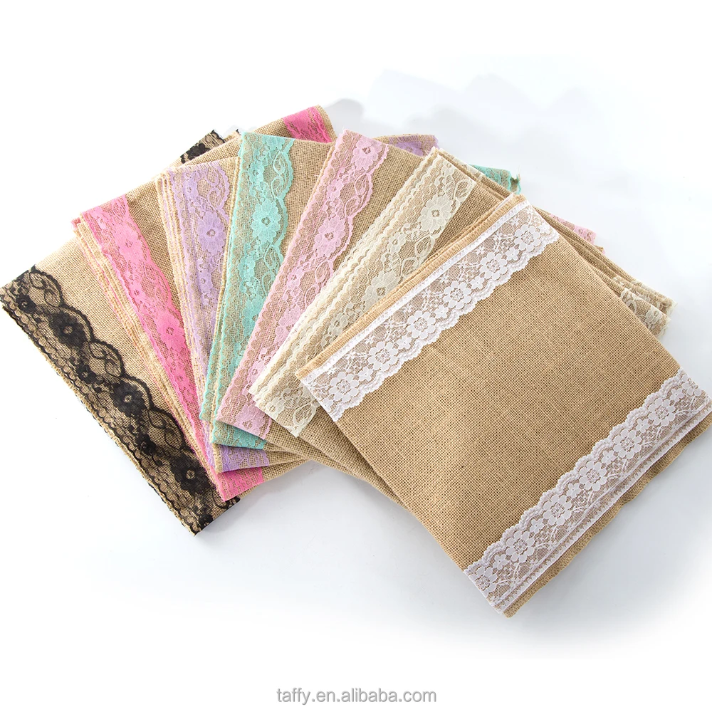 
factory wholesale new cheap rustic home Wedding Christmas Party decorations restaurant linen Burlap Lace table runner 