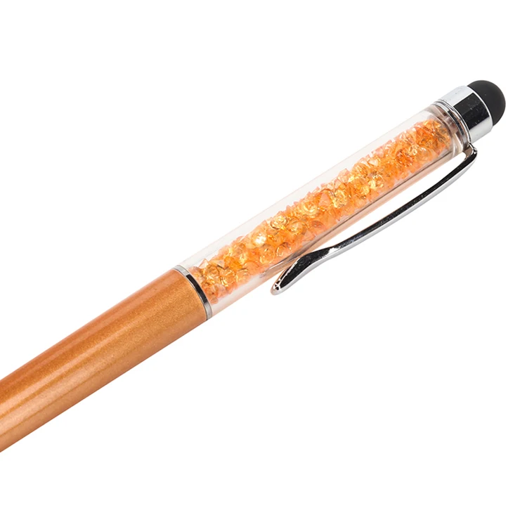 Promotional School Suppliers Stick Cheap Wholesale Ballpoint Ballpen Pen With Gems Touch Screen Pen Stylus