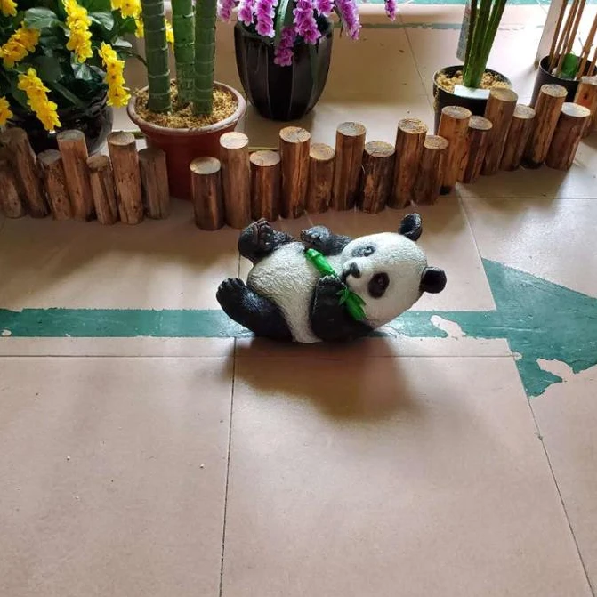 New Design Art Mall Decoration Sculpture Panda Artificial animal outdoor topiary