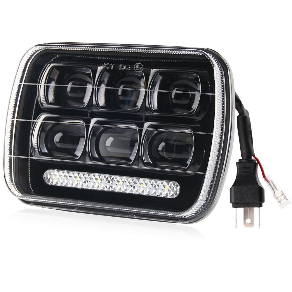 
Factory Sell Super Bright DRL Led Head Lights Rectangular 6x7