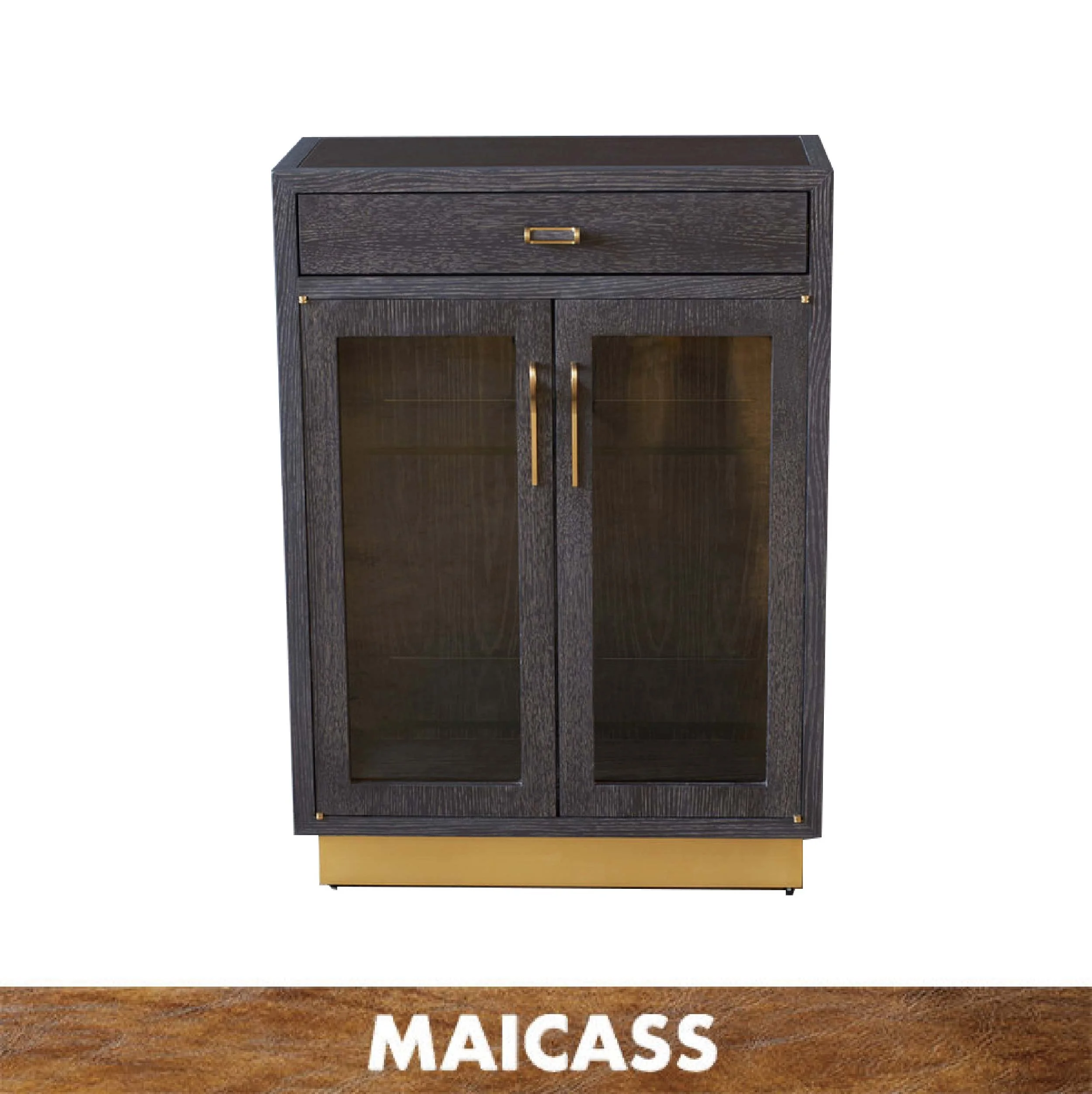 Современный барный шкаф из матовой латуни bark