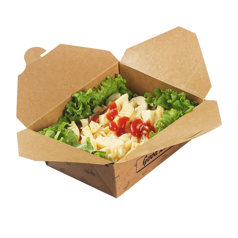 Disposable Biodegradable Brown Kraft Paper Take Away fast food gift Recycle boxes