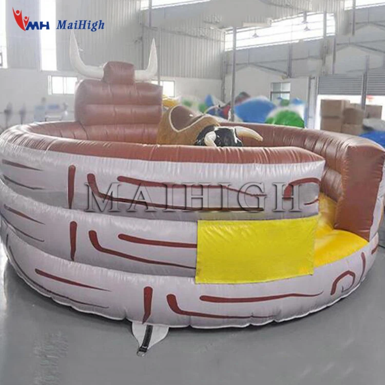 Amusement park inflatable mechanical bull ride game inflatable rodeo bull