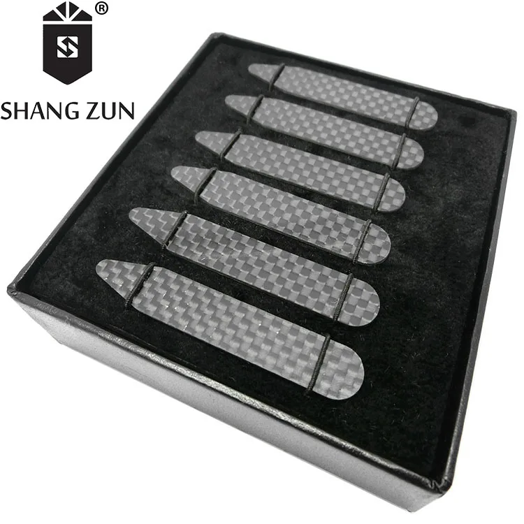Carbon fiber collar stays gift sets smooth surface with high quality collar support 4 PCS in box