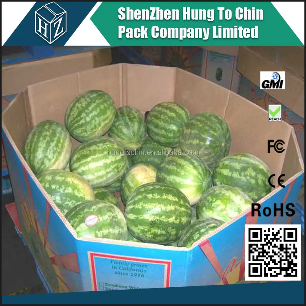 
Custom printed 5 ply double wall watermelon bin box packaging box 