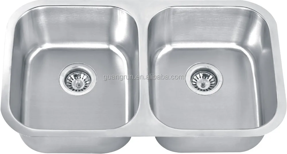 Top Mounted Stainless Steel Double Rectangular Bowl Kitchen Sink GR-631