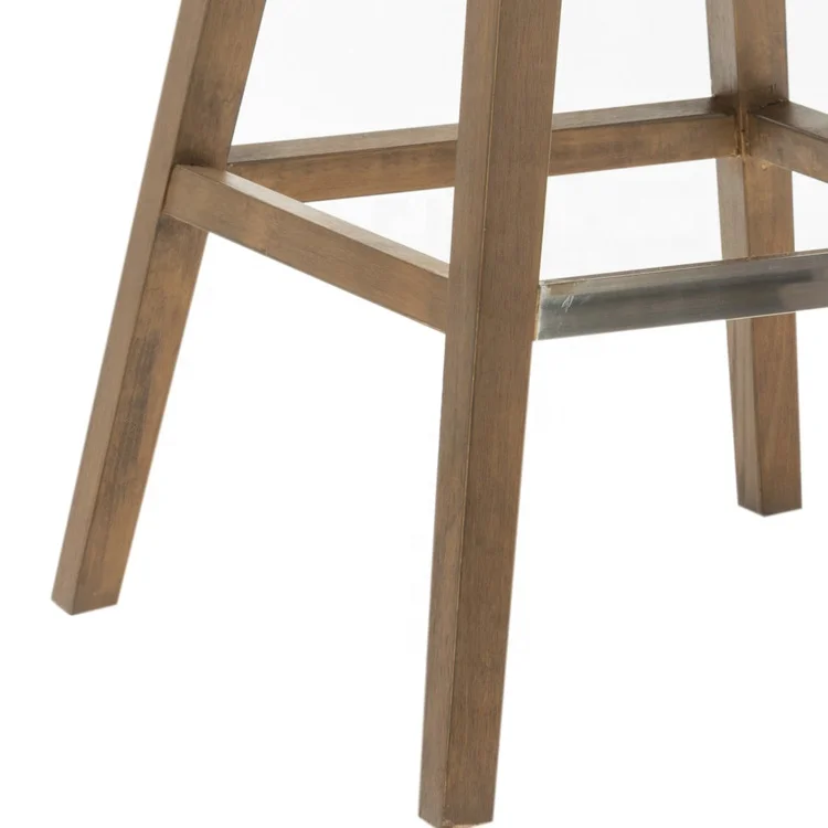 Modern High Quality Wooden Chair Velvet Seat Counter Height Kitchen Bar Stool From Anji
