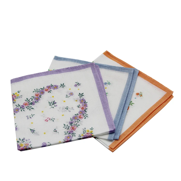 Изготовленные на заказ шелковые женские простые хлопковые носовые платки для