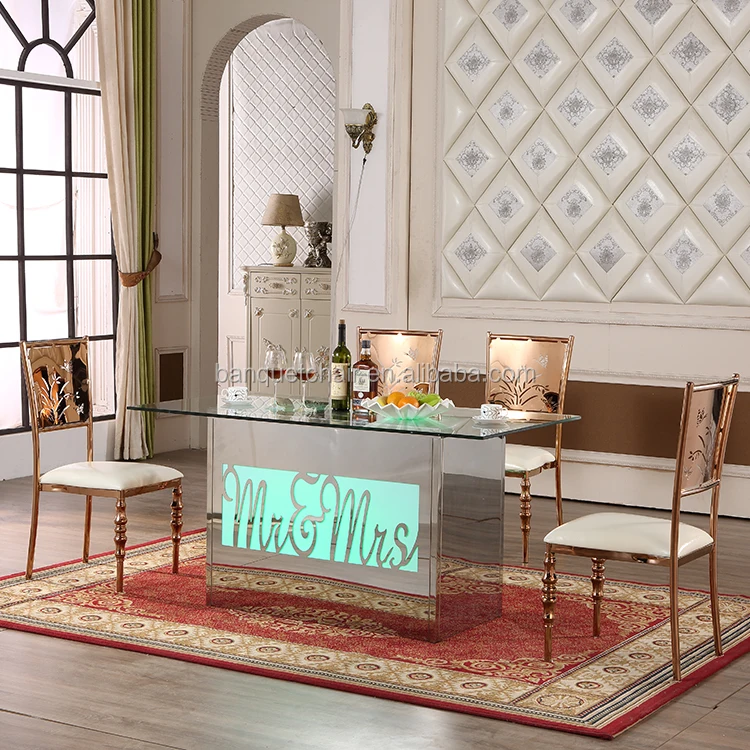 
Stainless steel frame with glass top tables for restaurant furniture used 