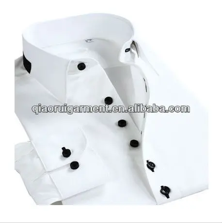 
Classic design casual fit 100% cotton high quality white color point collar long sleeve shirt for men 