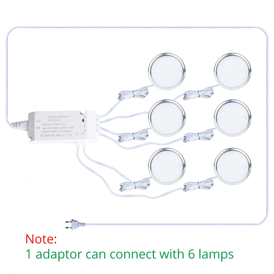 Indoor Round DC12V small cabinet puck lights for Shelf Cupboard Showcase Lighting