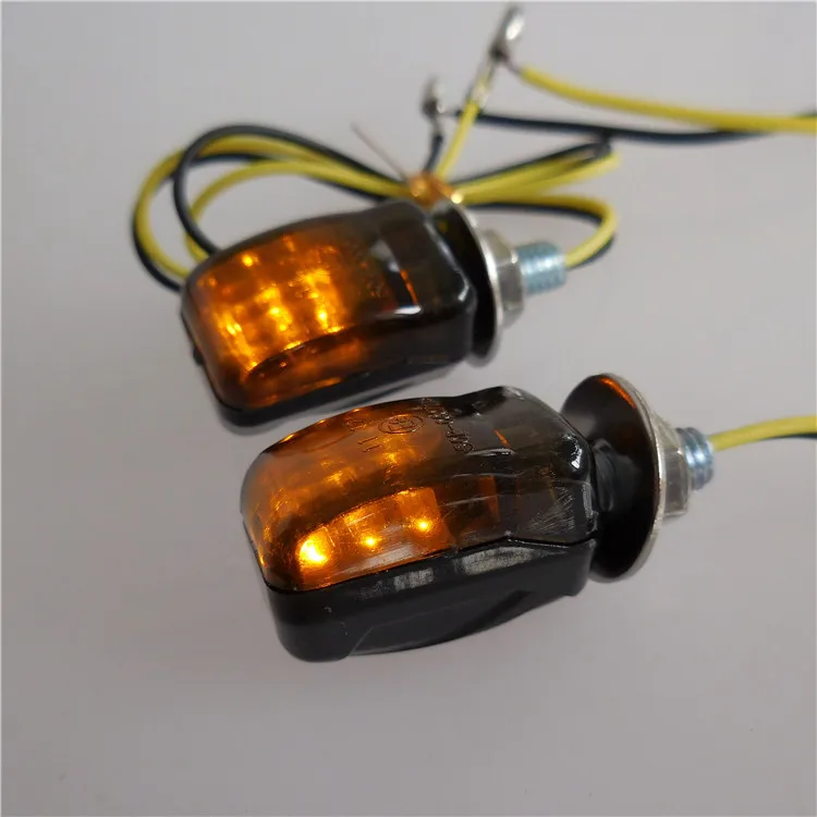 2x 6 SMD Smoked LED Mini Motorcycle Turn Signals Blinker Amber Indicators Lights For Motorbike Scooter Quad Cruiser Off Road