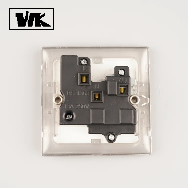 Stainless Steel 13A 1Gang Electrical Wall Switched Socket