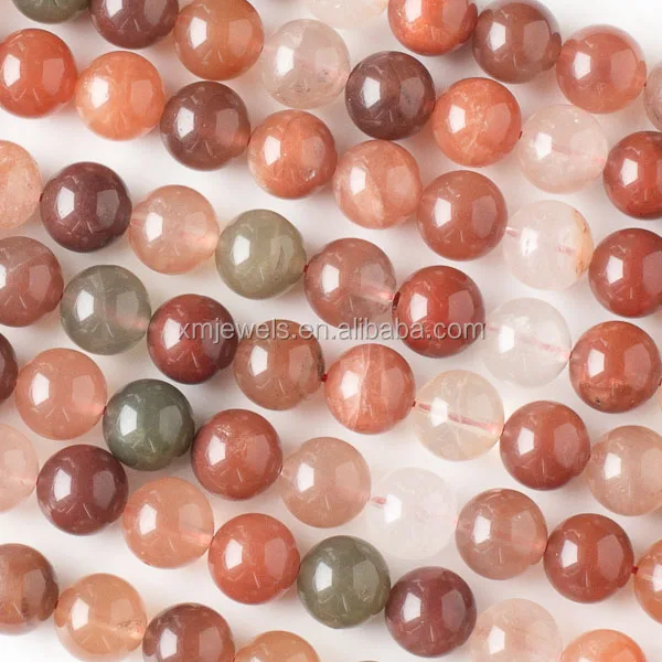 
Loose gemstone natural quartz rutilated round red rutilated quartz 8mm beads 