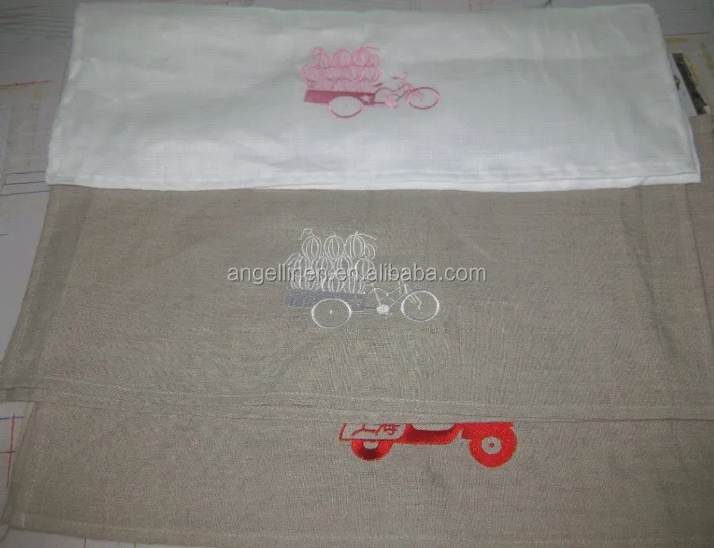 customized vintage/ kitchen linen/cotton tea towel in solid colors plain for wholesale with printing/embroidery