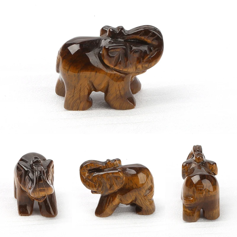 Elephant Shape Stone Crafts, Lively Animal Shape Natural Gemstone Stone For Gifts Present