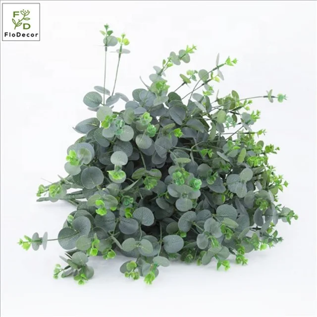 Artificial Money Leaves Plastic 4 Branch Eucalyptus Leaves Home Festival Wedding Party Decoration