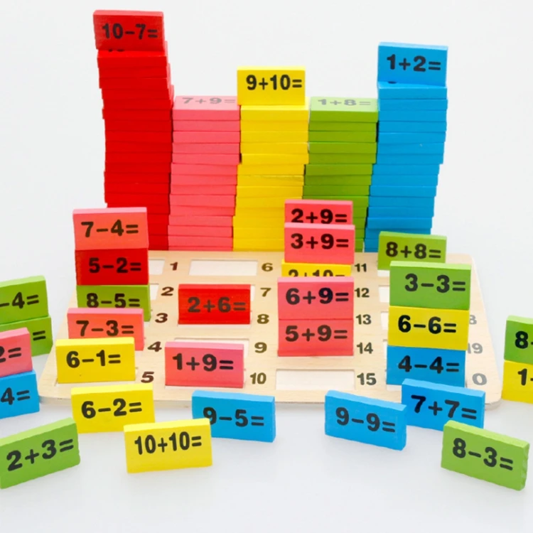 Montessori Type Children Christmas Gift Toy Math Learning Dominos Blocks (60846692872)