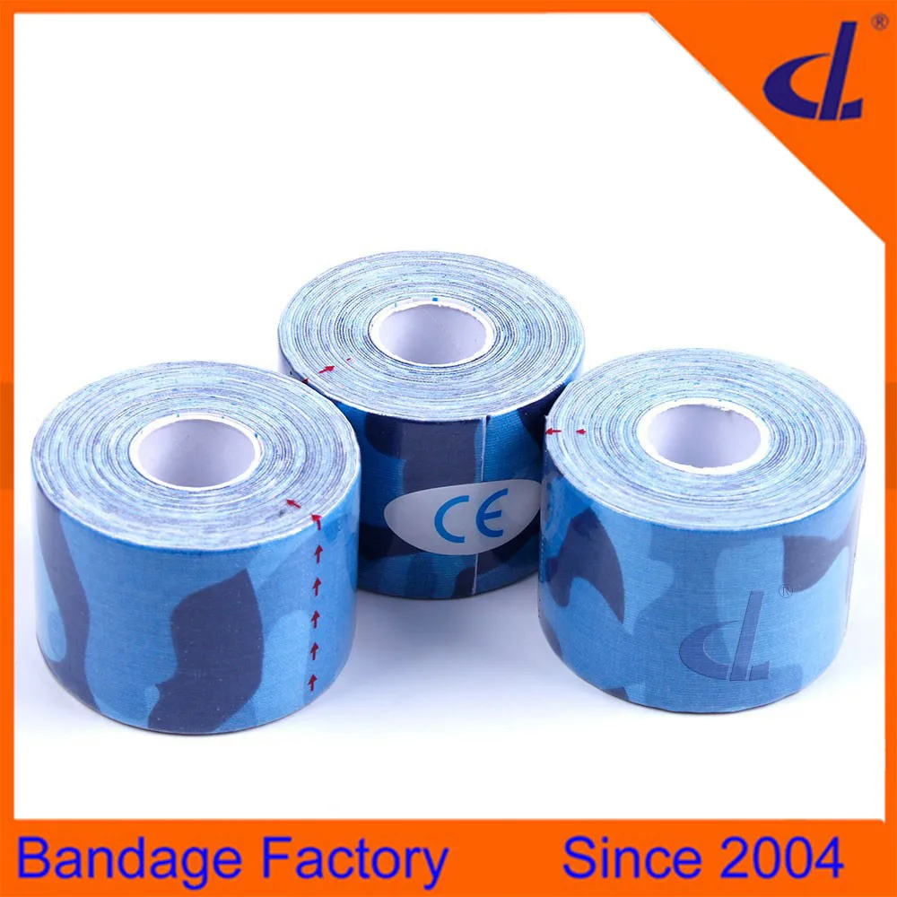 sport accessories Coolest Camouflage print Kinesiology Tape for muscle support with CE and ISO approved