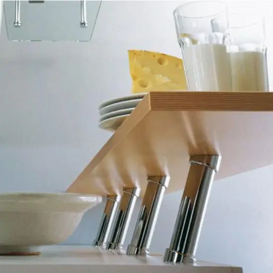 Sliver Kitchen Accessories Kitchen Cabinet Hanging Shelf Brackets Extension Top Middle Legs Extension Top Bracket