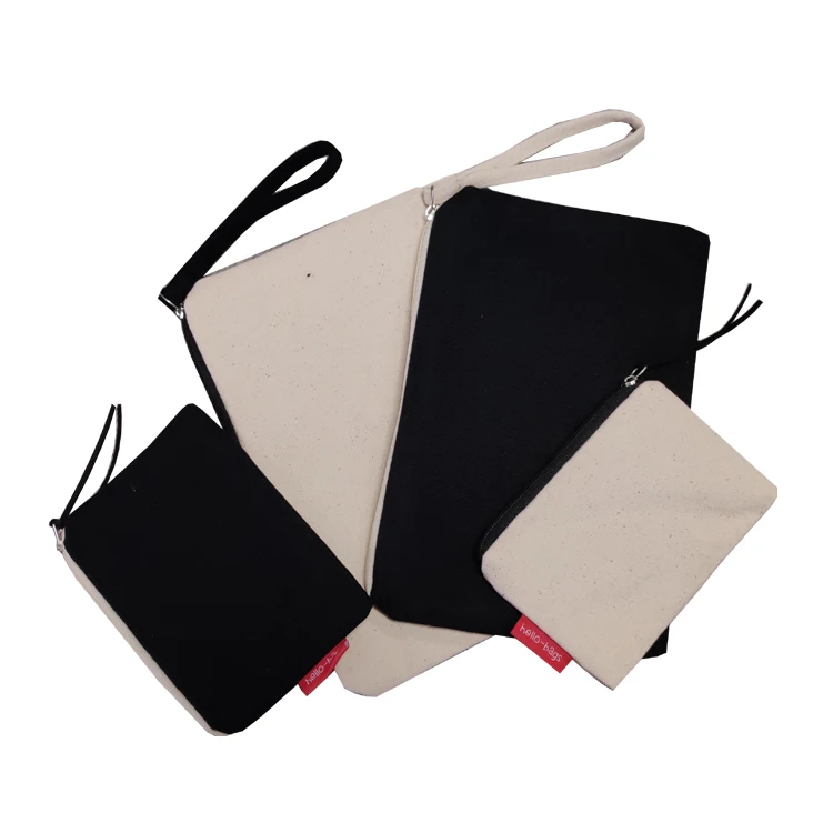 
Hot selling makeup bag cotton canvas cosmetic bag pure color for promotion gift 