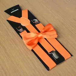 Оранжевый подтяжки галстук бабочка набор для женщин подтяжки для взрослых мужчин подтяжки многие цвета выбрать Фабричный продукт