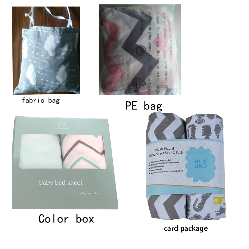 2 Pack 100% Jersey Cotton fitted sheets for Baby Boy and Girl or toddler