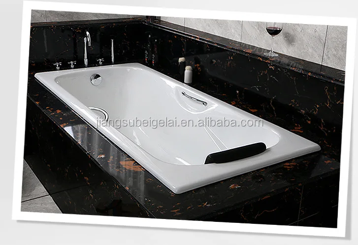 good quality built-in enameled cast iron bath tub for hotel and home of BGL-02