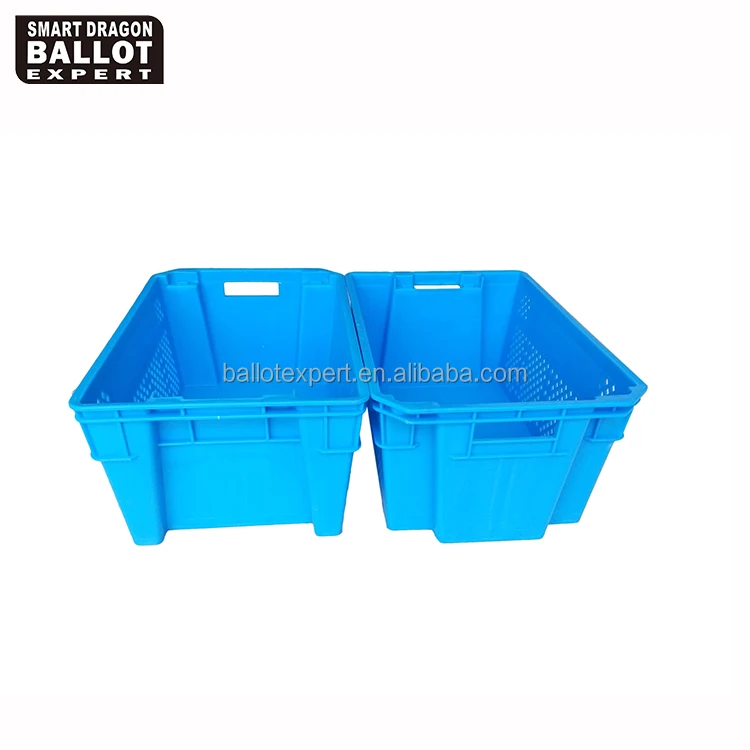 Сетчатые большие складные экологически чистые пластиковые ящики портативные штабелируемые