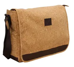 Custom recycled fabric natural cork shoulder bag