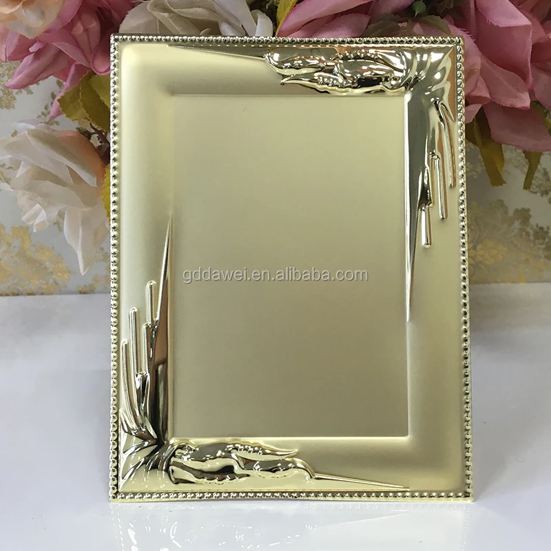 
iron nickel plated shiny dark silver color photo frame, silver gold, 4x6