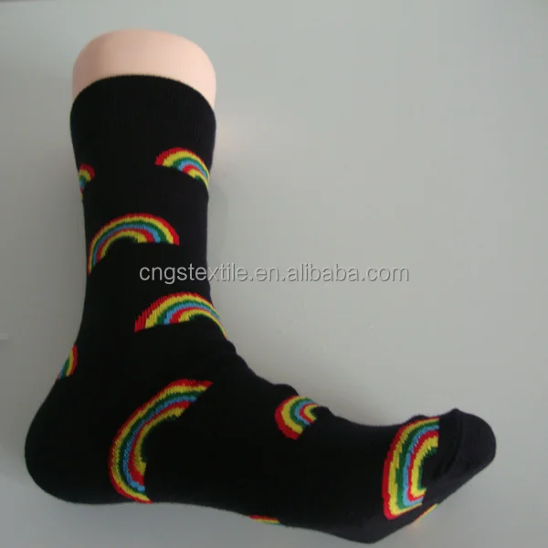 Gs пользовательские разноцветные murainbow тауэрский мост дизайн черный хлопок мужские счастливые носки