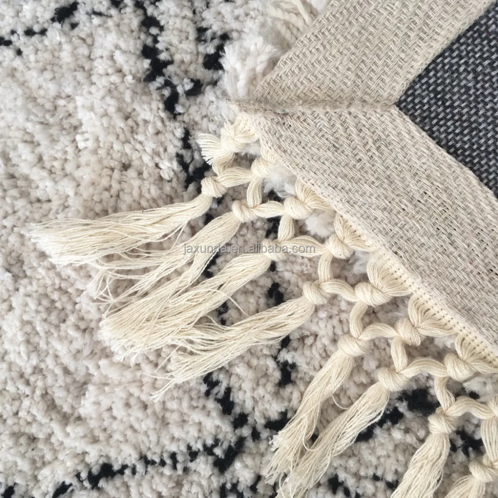 
Hot sales modern design long pile microfiber moroccan rug vintage 