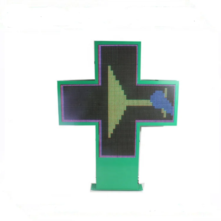 Green and Blue Bicolor LED Pharmacy Cross