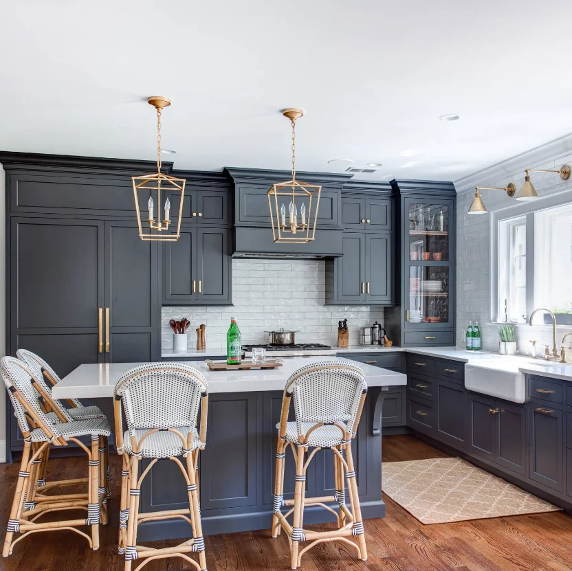 2017 made in foshan U shape India kitchen cabinets kitchen unit design