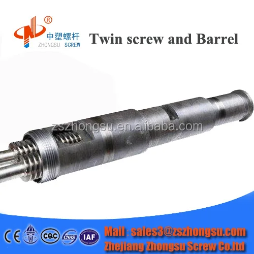 China bimetallic conical twin screw barrel for plastic extruder machine from China