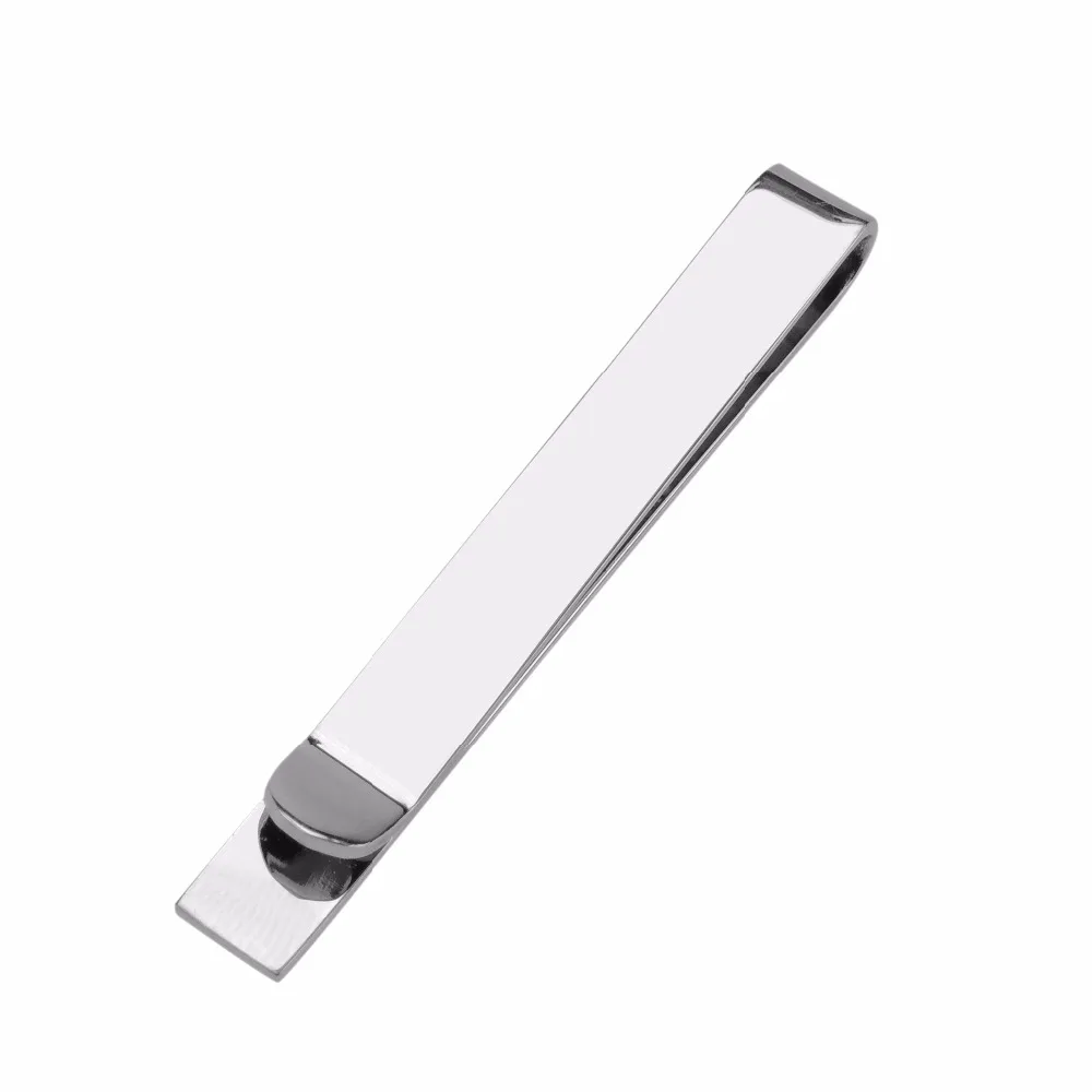 Classic Mens Silver Blank Tie Clips