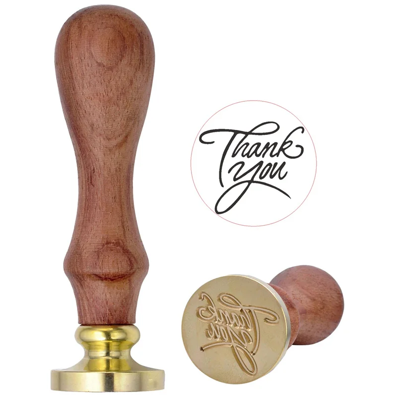 Retro Wood Classic Decorative Merry Christmas Happy Birthday Invitation Antique Sealing Stamp Wax Seal Stamp