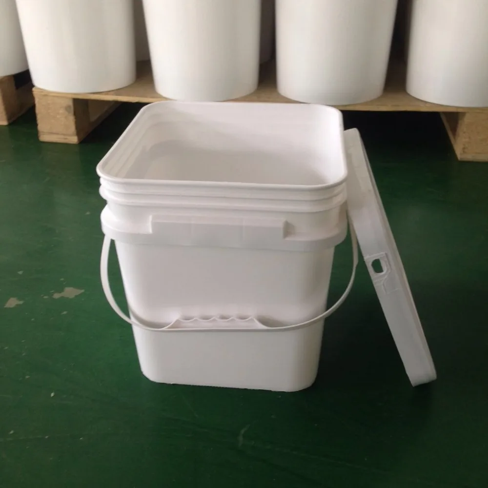 New plastic bucket,flexible Eco-friendly high quality,with lid and handle rectangular/square plastic pail with lid and handle re
