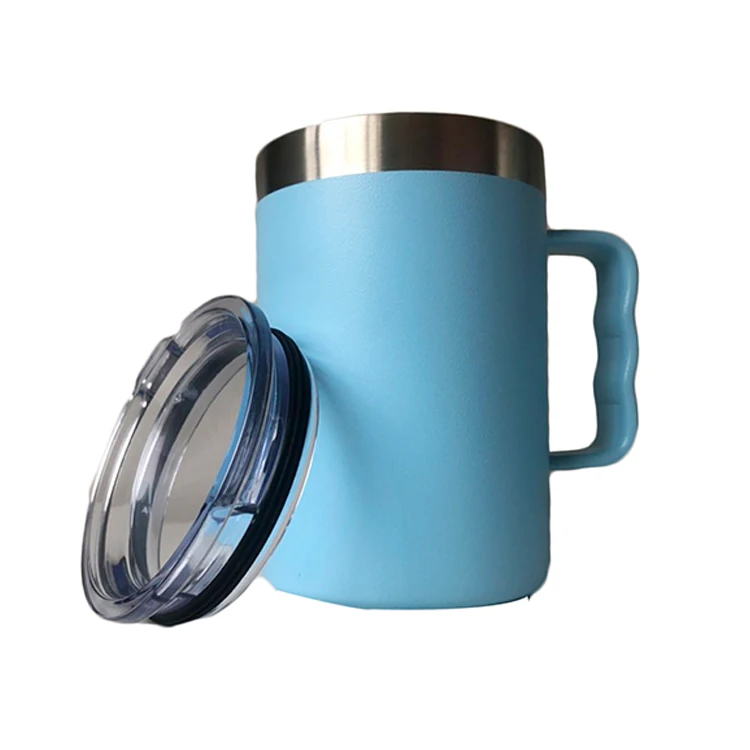 
16Oz Wine Tumbler Beer Mug Coffee Cup Stainless Steel Insulated Vacuum Double Wall Water Cup With Handle 