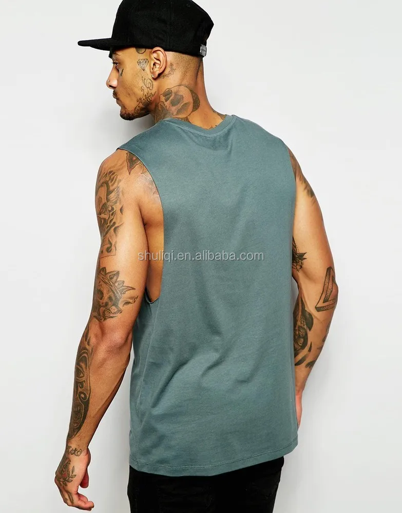 custom xxxl size men longline hip hop sleeveless t shirt digital printing t shirts