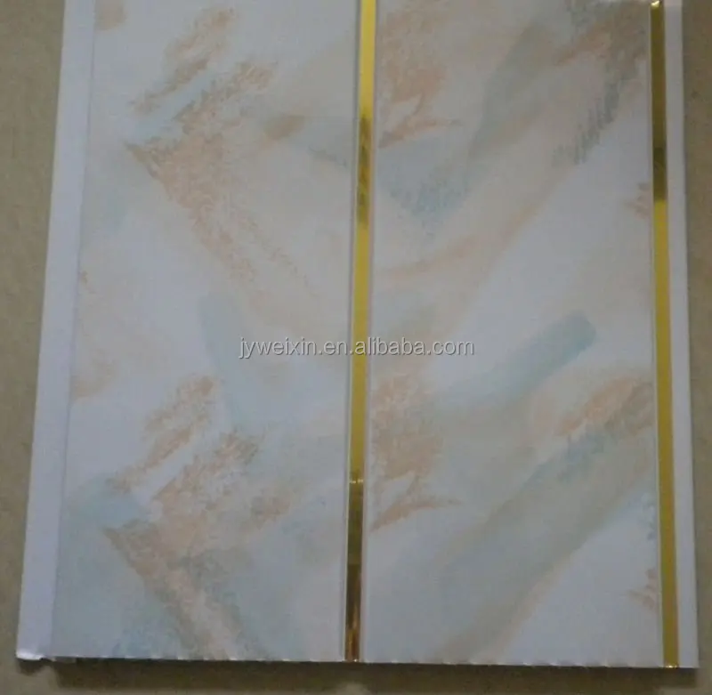 Printing surface PVC ceiling with groove and golden lines