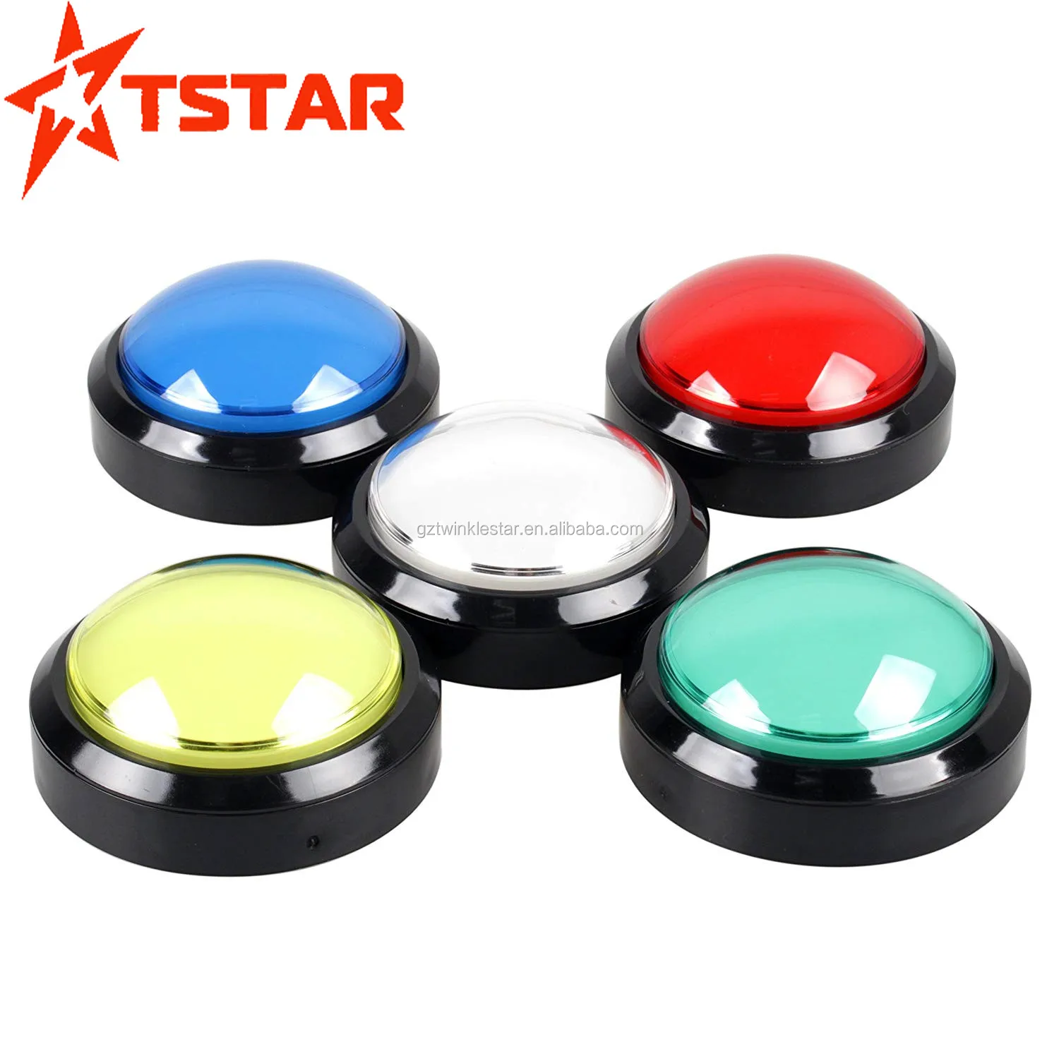 circle 100mm illuminated plastic push button for momentary game accessories